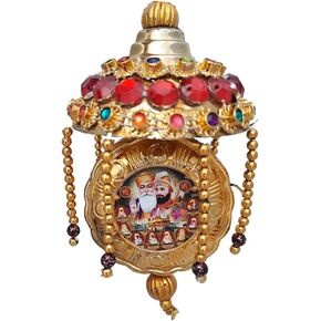 Galaxy Karmaa Golden Color Sikh Ten Guru Pictures for Car Hanging Home Decor