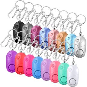 Maxdot 16 قطعة إنذار شخصي آمن للصوت 130 ديسيبل لتنبيه السلامة في حالات الطوارئ سلسلة مفاتيح إنذار 90 دقيقة جهاز إنذار مستمر لثقب الأذن مع ضوء LED للنساء للدفاع عن النفس والأطفال المسنين هدية عيد الفصح in Kuwait