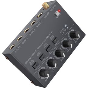 جهاز مزج الصوت LiNKFOR ذو 4 قنوات، جهاز مزج الصوت الاستريو ذو 4 قنوات صغير الحجم للغاية للنوادي الصغيرة أو الحانات والميكروفونات والقيثارات والباس ولوحات المفاتيح وخلاط المسرح in Kuwait