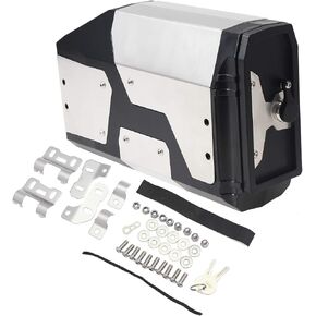 Motorcycle Tool Box,Stainless Steel Gear Tool Box Waterproof Side Boxes Compatible with BMW R1250GS/ADV R1200GS/ADV (Silver)