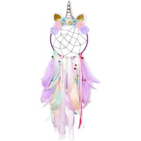 Dream Catcher Feather Pendant Wall Hanging for Car Home Girls Kids Nursery Mobile Bedroom Decoration Decor Many Styles and Colors to Choose from (Purple) in Kuwait
