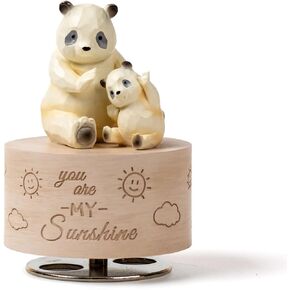 Bear Music Box Figurine, Sculpted Hand-Painted Musical Figure Gifts, for Birthday Mothers Day Anniversary, Play You are My Sunshine