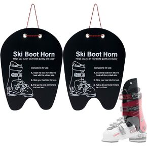 Ski Boot Horn - 3 Sizes Ski Boot Shoe Horn, Cuttable Plastic Shoe Horn for Ski Snowboard Boots, Makes Putting On Ski Or Snowboard Boots Easier, Shoe Helper Tool for Skiers of All Ages