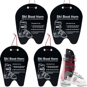 Ski Boot Horn - 3 Sizes Ski Boot Shoe Horn, Cuttable Plastic Shoe Horn for Ski Snowboard Boots, Makes Putting On Ski Or Snowboard Boots Easier, Shoe Helper Tool for Skiers of All Ages