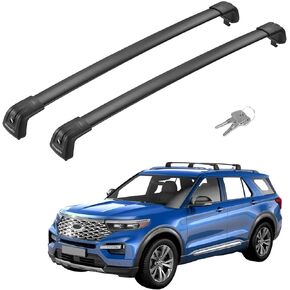 BougeRV Roof Rack Cross Bars Compatible with Ford Explorer 2016-2019 with Side Rails, Aluminum Cross Bar Replacement for Rooftop Cargo Carrier Bag Luggage Kayak Canoe Bike Snowboard Skiboard
