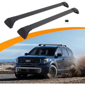 Snailfly 165 LBS Lockable Cross Bars Fit for 2023 2024 Kia Telluride X-PRO X-LINE with Raised Side Rails, Roof Rack Crossbars