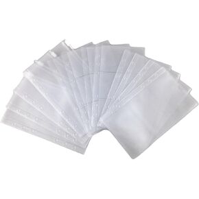 Honbay 12pcs 3 Types 176LX105W mm Binder Pocket 6 Holes Business Card Storage Bag Loose Leaf Notebook Filler Organizer Zipper Bag Bill Pouch