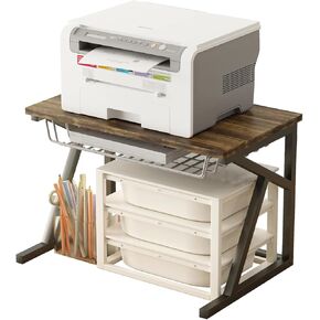 رف حامل سطح المكتب كبير الحجم بطبقتين مع خزانة لتخزين المطبخ والماسح الضوئي والناسخة للطابعة، منظم تخزين صغير متين للمطبخ المنزلي والمكتب in Kuwait
