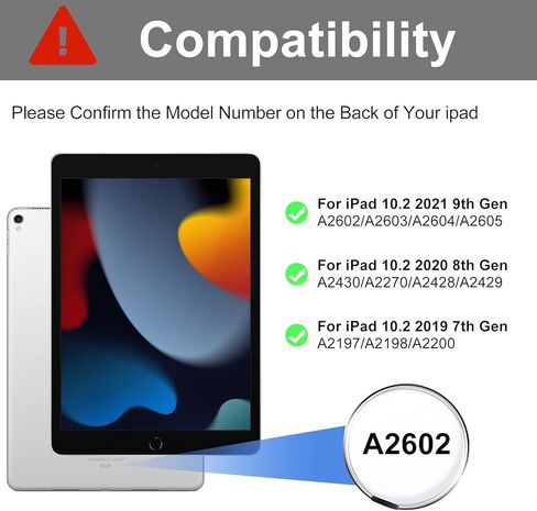 حافظة لوحة مفاتيح iPad من الجيل التاسع مقاس 10.2 بوصة الجيل الثامن والسابع، لوحة مفاتيح لاسلكية قابلة للفصل بإضاءة خلفية 7 ألوان قابلة للإزالة، رأسي أفقي قابل للدوران 360 درجة، غطاء شفاف حامل قلم مدمج in Kuwait