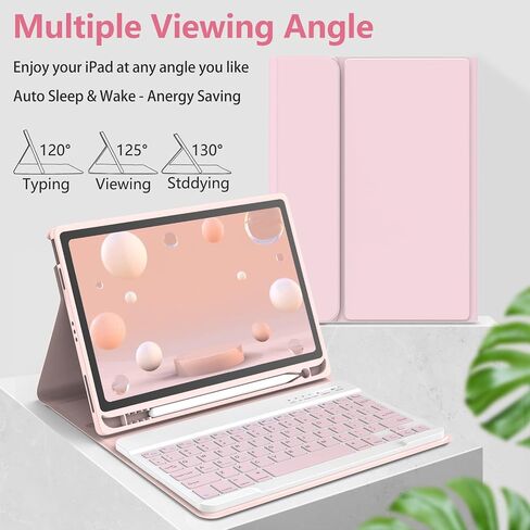 حافظة لوحة مفاتيح لجهاز iPad Air الجيل الخامس - حافظة لوحة مفاتيح بلوتوث قابلة للفصل مع حامل قلم رصاص - غطاء حامل قابل للطي لجهاز iPad Air 5 10.9 بوصة 2022/iPad Air 4 Gen 2020، iPad Pro 11 1st Gen 2018 in Saudi Arabia