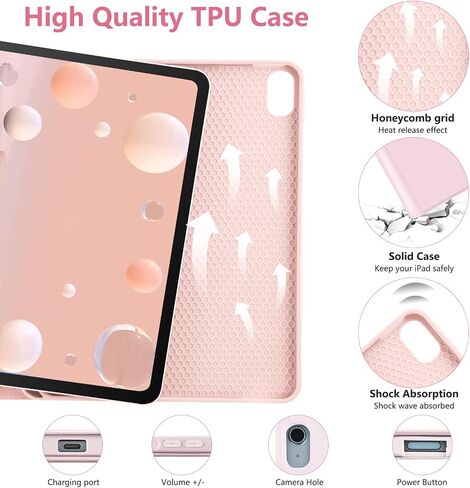 حافظة لوحة مفاتيح لجهاز iPad Air الجيل الخامس - حافظة لوحة مفاتيح بلوتوث قابلة للفصل مع حامل قلم رصاص - غطاء حامل قابل للطي لجهاز iPad Air 5 10.9 بوصة 2022/iPad Air 4 Gen 2020، iPad Pro 11 1st Gen 2018 in Saudi Arabia