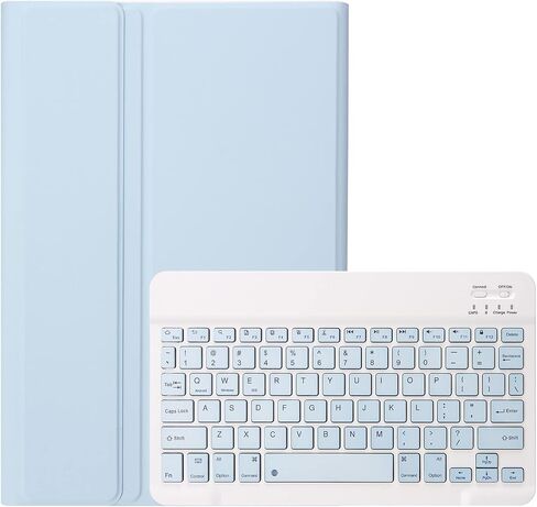 حافظة لوحة مفاتيح نحيفة بألوان الحلوى متوافقة مع هاتف Samsung Galaxy Tab A9 Plus مقاس 11 بوصة موديل 2023 (SM-X210/X216/X218) مع حامل قلم S، وغطاء حامل متعدد الزوايا ولوحة مفاتيح لاسلكية قابلة للفصل (أزرق فاتح) in Saudi Arabia