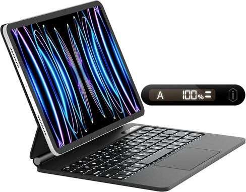 حافظة WIWU iPad Pro 12.9 مع لوحة مفاتيح، لوحة مفاتيح سحرية 12.9 مع شاشة عرض طاقة في الوقت الفعلي، حافظة iPad 12.9 مع لوحة مفاتيح للجيل السادس/الخامس/الرابع/الثالث، لوحة تتبع متعددة اللمس، لوحة مفاتيح لاسلكية بإضاءة خلفية in Kuwait