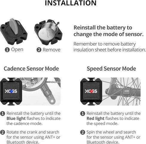 XOSS G+ GPS Bike Computer ANT+ مع 2 مستشعر إيقاع ذكي، كمبيوتر بلوتوث لركوب الدراجات، عداد مسافات لاسلكي للدراجات، جهاز تعقب MTB مقاوم للماء يناسب جميع الدراجات (يدعم مراقب معدل ضربات القلب) in Kuwait