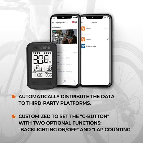 كمبيوتر الدراجة Magene C206Pro GPS Road MT، عداد المسافات اللاسلكي ANT+/بلوتوث لركوب الدراجات مقاوم للماء وإضاءة خلفية تلقائية مرتبطة بقمم تدريب Strava وتحديد المواقع بأربعة أقمار صناعية in Saudi Arabia