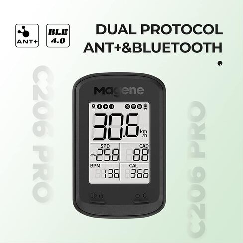 Magene C206Pro GPS Road MT Bike Computer, ANT+/Bluetooth Wireless Odometer Speedometer for Cycling Waterproof Auto Backlight Bind to Strava TrainingPeaks Four-Satellite Positioning in Saudi Arabia