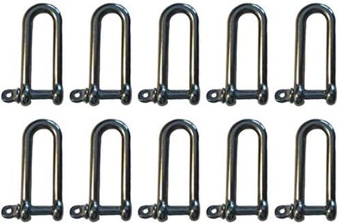 US STAINLESS 10 Pieces Stainless Steel 316 Long D Shackle 3/16" (5mm) Marine Grade Dee in Saudi Arabia