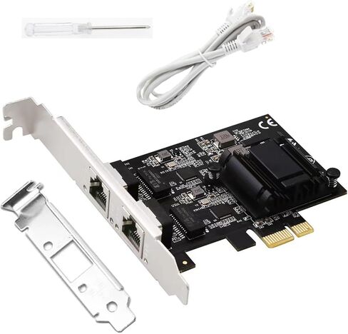 بطاقة شبكة 2.5 جيجابايت RJ45x2 بمنفذ PCIe NIC لبطاقات شبكة الكمبيوتر الداخلية للتبديل 2500/1000/100 ميجابت في الثانية Win Server 2022/2019/2016 Windows 11/10/8.1/8/7 محول بطاقة إيثرنت Linux PXE 1 قطعة in Kuwait