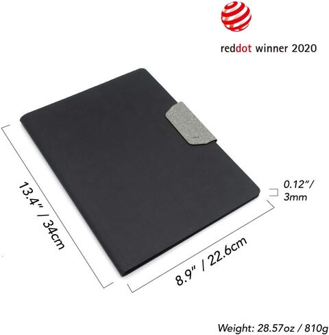 LHiDS Creative A4 Folio 2.0 مع حامل، استئناف محفظة الأعمال، حافظة 3 في 1 مع ملحقات مغناطيسية، تعمل كغطاء للكمبيوتر المحمول، حافظة، لوحة تنظيم سطح المكتب للمنزل والمكتب، (أصفر) in Kuwait