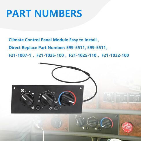 599-5511 Climate Control Module for 2002-2006 Kenworth C500 T300 T600A T800 W900 Heavy Duty A/C Heater Climate Control Panel Replacement Replace F211025100 F211025110 HVAC Control Module in Saudi Arabia