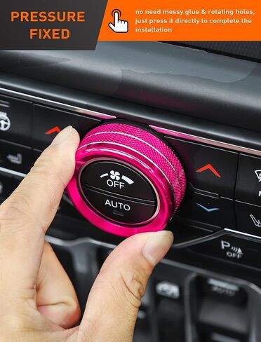 Savadicar HVAC Climate Control Panel Knob Trim Kit & Light Control Switch Cover, Air Conditioner Knob Aluminum Alloy Ring for 2018-2023 Jeep Wrangler JL JLU & Gladiator JT, Interior Accessories, Pink in Saudi Arabia