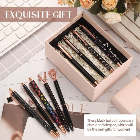 9 Pcs Ballpoint Pens Set Metal Crystal Diamond Pen Glitter Pen for Journaling Black Ink Pretty Cute Pens Fancy Pens Gifts for Women Girls Christmas Birthday School Office Desk(Purple) in Saudi Arabia