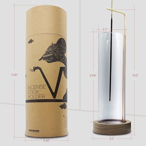 Incense Holder, Incense Holder for Sticks, Removable Glass Ash Catcher, Mess-Free Incense Burner, Meditation, Yoga, Spa and with Decorating Shelves in Homes and Offices in Kuwait