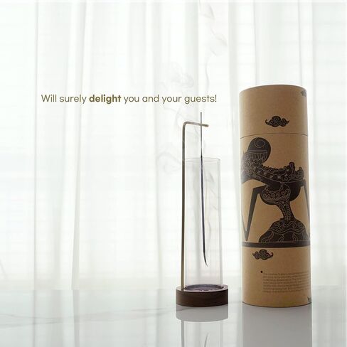 Incense Holder, Incense Holder for Sticks, Removable Glass Ash Catcher, Mess-Free Incense Burner, Meditation, Yoga, Spa and with Decorating Shelves in Homes and Offices in Kuwait