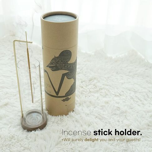 Incense Holder, Incense Holder for Sticks, Removable Glass Ash Catcher, Mess-Free Incense Burner, Meditation, Yoga, Spa and with Decorating Shelves in Homes and Offices in Kuwait