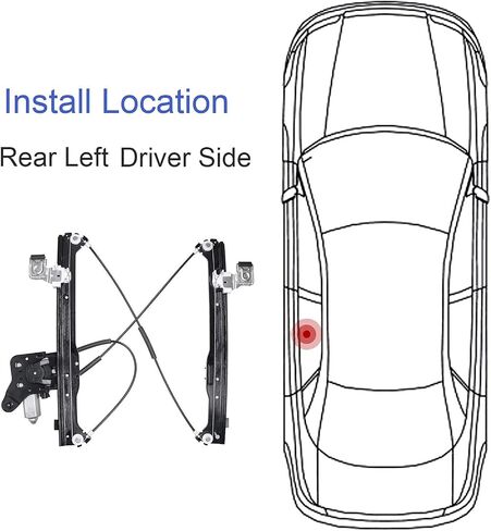 741-578 مجموعة محرك منظم نوافذ الطاقة الجانبية للسائق الخلفي متوافقة مع Chevy Silverado 1500 Suburban Avalanche 1500 & Cadillac Escalade & GMC Yukon XL Sierra in Saudi Arabia