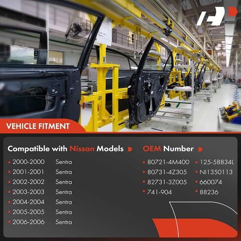 A-Premium Electric Power Window Regulator with Motor Compatible with Nissan Sentra 2000-2006 Front Left Driver Side in Saudi Arabia