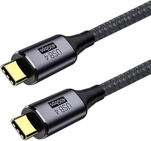 كابل USB4 بسرعة 40 جيجابت في الثانية، شحن سريع 100 وات، متوافق مع Thunderbolt 4 3 وType-c، 8K @60 هرتز، لأجهزة الكمبيوتر المحمول USB C والهواتف الذكية وSSD الخارجي وeGPU ومحطة الإرساء، 1 قدم (عبوتان) in Kuwait