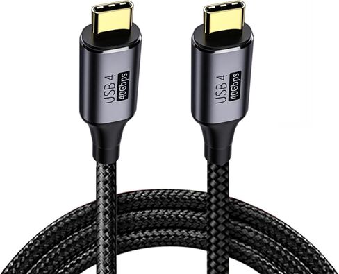 كابل USB4 بسرعة 40 جيجابت في الثانية، شحن سريع 100 وات، متوافق مع Thunderbolt 4 3 وType-c، 8K @60 هرتز، لأجهزة الكمبيوتر المحمول USB C والهواتف الذكية وSSD الخارجي وeGPU ومحطة الإرساء، 1 قدم (عبوتان) in Kuwait