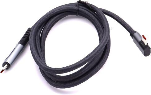 كابل MOTONG 240 وات USB 4 مع شاشة LED، 40 جيجابت في الثانية 8K@60 هرتز PD USB من النوع C إلى USB C ذكر إلى ذكر مع سلك كابل 90 درجة لمحور لوحة الكمبيوتر المحمول من النوع C in Kuwait