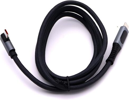 كابل MOTONG 240 وات USB 4 مع شاشة LED، 40 جيجابت في الثانية 8K@60 هرتز PD USB من النوع C إلى USB C ذكر إلى ذكر مع سلك كابل 90 درجة لمحور لوحة الكمبيوتر المحمول من النوع C in Kuwait
