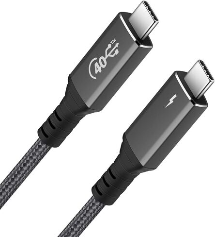 Thunderbolt 4 Cable (3.94 ft), Support 120W Fast Charging/40Gbps Data Transfer/8K Display USB4 Cable, USBC to USBC Cable, Intel Thunderbolt Certified for Type-C MacBooks, iPad Pro,Hub,Docking in Kuwait