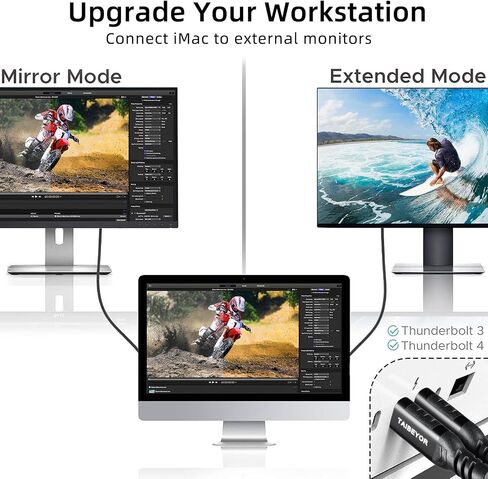 كابل USB C إلى DisplayPort 1.4 8K@60 هرتز 4K@240 هرتز 2K@240 هرتز Thunderbolt 4/3 إلى DisplayPort، النوع C إلى DP 1.4 32.4 جيجابت في الثانية مجدول متوافق مع iPhone 15، وMacBook Pro/Air، وiPad، وMac Mini، وiMac، وSurface (6.6) قدم) in Kuwait