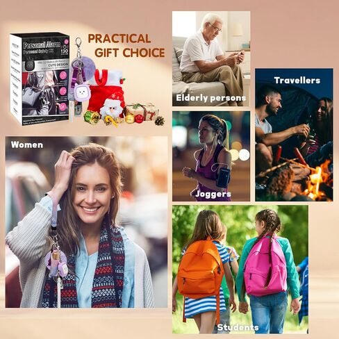 مجموعة سلسلة مفاتيح للفتيات مع منبه شخصي، ملحقات سلسلة مفاتيح Funseeya مع صفارة إنذار صوتية شخصية، بوم بوم لطيف، مشبك وحلقة قفل وصفارة in Kuwait