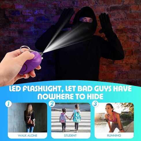 Maxdot 16 قطعة إنذار شخصي آمن للصوت 130 ديسيبل لتنبيه السلامة في حالات الطوارئ سلسلة مفاتيح إنذار 90 دقيقة جهاز إنذار مستمر لثقب الأذن مع ضوء LED للنساء للدفاع عن النفس والأطفال المسنين هدية عيد الفصح in Kuwait