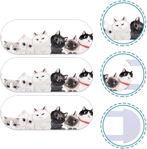 Camera Privacy Slider Laptop Camera Cover Slide:Cute Cat Pattern Webcam Cover Slide Tablet Camera Cover Slide for Laptop Camera Privacy Cover,3 pcs Webcam Covers in Saudi Arabia