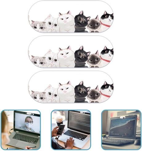 Camera Privacy Slider Laptop Camera Cover Slide:Cute Cat Pattern Webcam Cover Slide Tablet Camera Cover Slide for Laptop Camera Privacy Cover,3 pcs Webcam Covers in Saudi Arabia