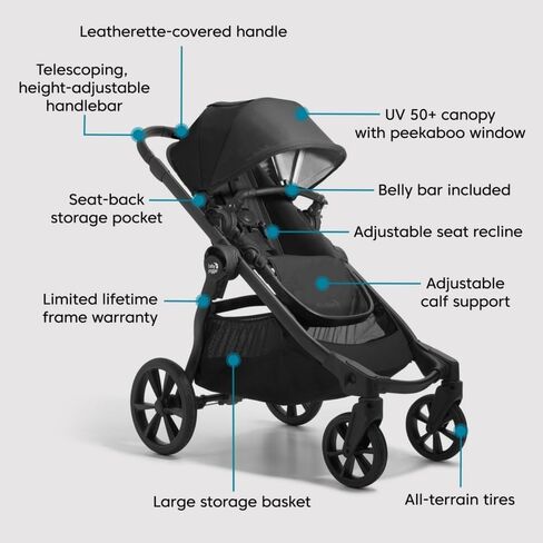 عربة أطفال Baby Jogger® City Select® 2 أحادية إلى مزدوجة، عاجي متجمد in Kuwait