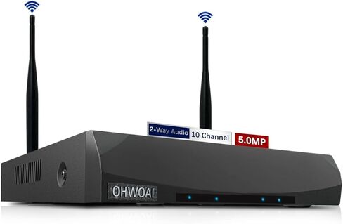 《10 قنوات و3k 5.0MP》 مسجل NVR لنظام كاميرا الأمان المنزلي، مسجل فيديو شبكة 1536P، مسجلات NVR مع مسجل WiFi مدمج، مراقبة NVR لاسلكية، لا يوجد محرك أقراص ثابت in Kuwait