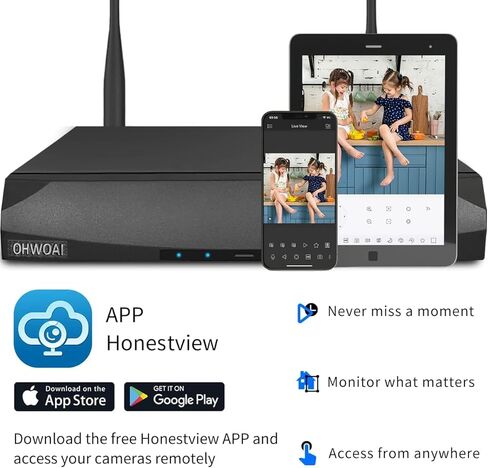 《10 قنوات و3k 5.0MP》 مسجل NVR لنظام كاميرا الأمان المنزلي، مسجل فيديو شبكة 1536P، مسجلات NVR مع مسجل WiFi مدمج، مراقبة NVR لاسلكية، لا يوجد محرك أقراص ثابت in Kuwait