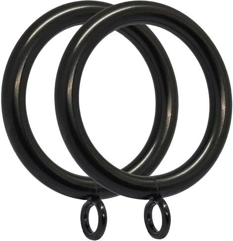 Metal Thick Curtain Rings-1.5" Inner Diameter,Large Wire Diameter (0.24 inch), Suitable for 1.2" and Below Diameter Curtain Rods, Steel Material (Black-40pcs) in Saudi Arabia