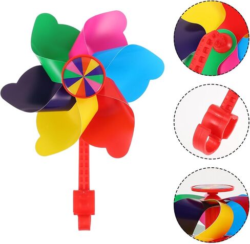 2pcs Bike Handlebar for Scooter Tassel Girls Decorations Flower Gifts Colorful Attachment Windmill Children Decor Bikes Plastic Accessories Boys Wheels Toy Sparkle Carrier in Saudi Arabia