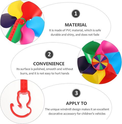 2pcs Bike Handlebar for Scooter Tassel Girls Decorations Flower Gifts Colorful Attachment Windmill Children Decor Bikes Plastic Accessories Boys Wheels Toy Sparkle Carrier in Saudi Arabia