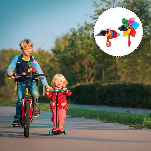 2pcs Bike Handlebar for Scooter Tassel Girls Decorations Flower Gifts Colorful Attachment Windmill Children Decor Bikes Plastic Accessories Boys Wheels Toy Sparkle Carrier in Saudi Arabia
