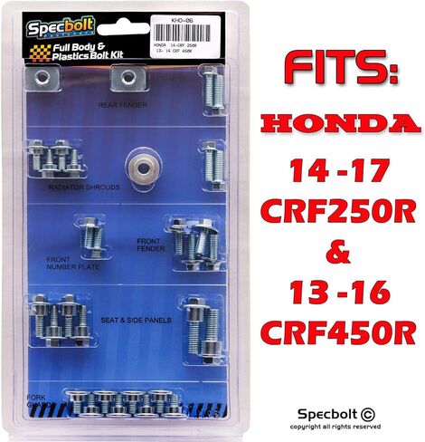 مجموعة مسامير Specbolt CRF 250R 450R لكامل الجسم والبلاستيك من أجل: Honda 250 450 CRF250R (2014-2017) CRF450R (2013-2016) #06 مشابك مطابقة OEM in Kuwait