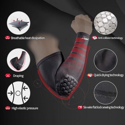 وسادات ركبة سداسية من EULANT / وسادات سداسية للكوع كم ضغط للكرة الطائرة وكرة السلة والبيسبول ومصارعة كرة القدم وركوب الدراجات والجري ورفع الأثقال وجميع الرياضات التي تلامس، مقاسات الشباب والكبار، عبوتان in Kuwait